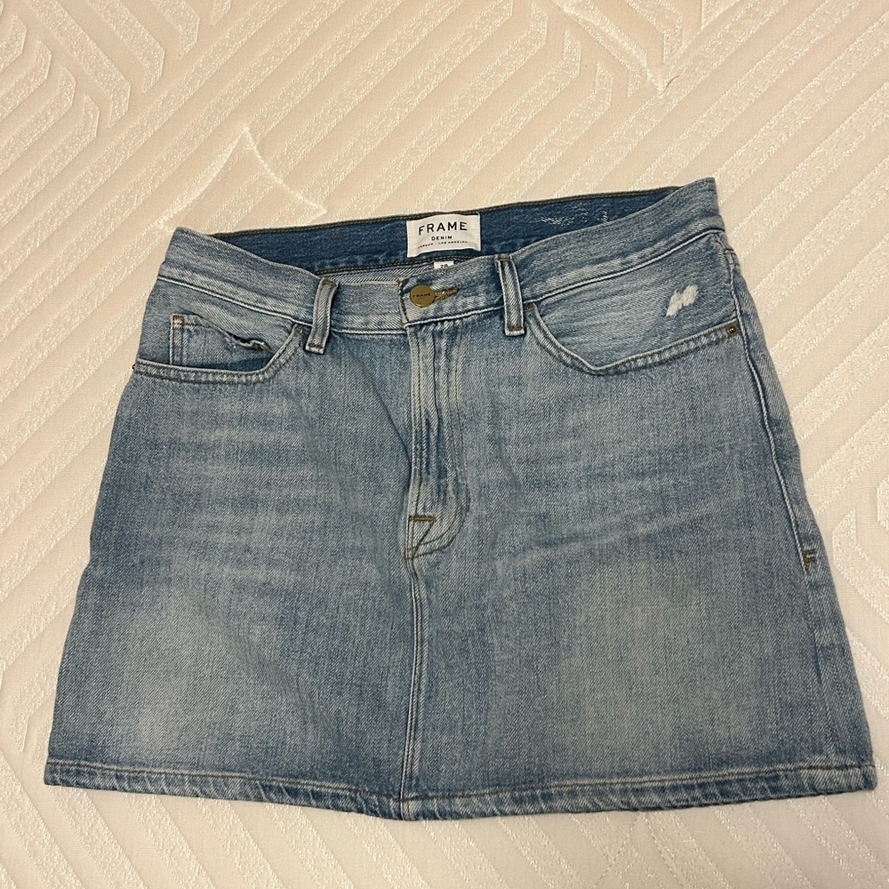 Frame Denim Blue Mini Pencil Skirt Casual